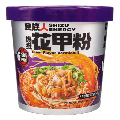 食族人锡纸花甲粉碗装速食包装展示