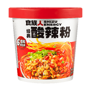 食族人经典酸辣粉与五盒混搭组碗装速食包装展示