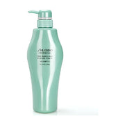 资生堂专业美发腺苷活力洗发水正面图，薄荷绿色瓶身配按压泵头，白色背景。