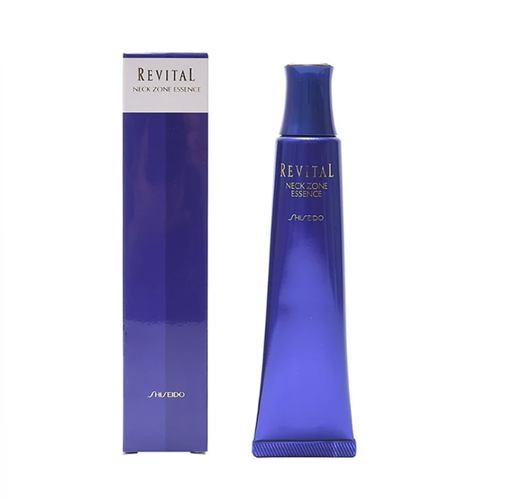 资生堂悦薇颈部精华乳 75g 深蓝色管身正面特写