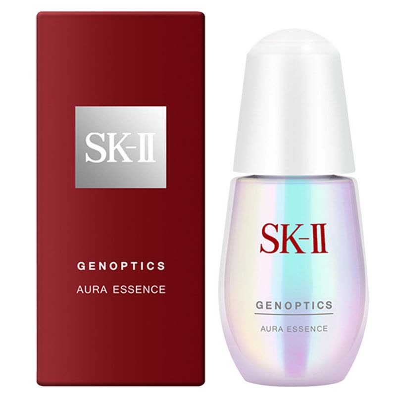 SK - II 小灯泡精华露产品包装展示图，包含瓶身与外盒细节