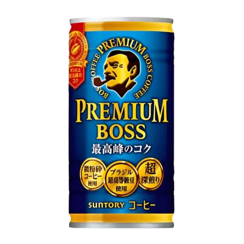 三得利BOSS Premium黑咖啡185g 日本深焙浓郁罐装即饮咖啡