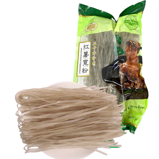 Cozy Nook 纯正红薯宽粉 360g 包装正面，透明袋身展示干粉形态