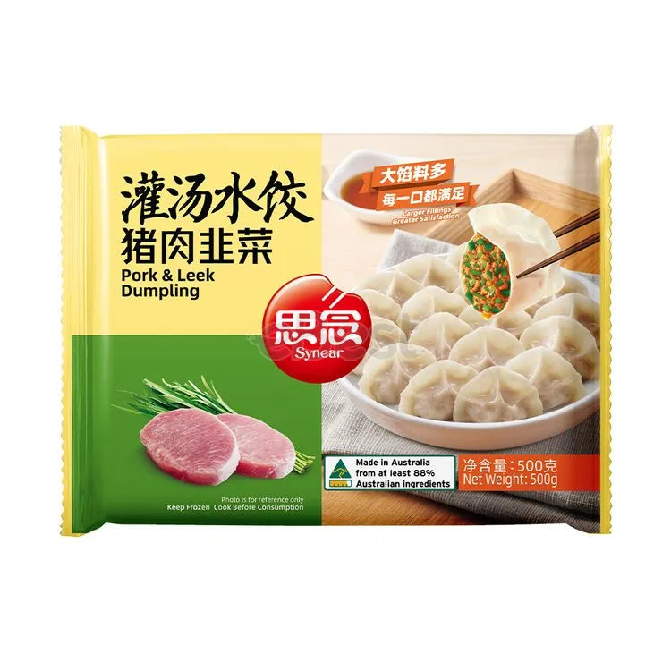 思念猪肉韭菜水饺包装图，经典口味，适合留学生小厨房囤货。