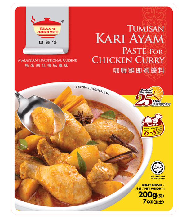 Tean's Gourmet 咖喱鸡酱料 200g 包装袋正面特写