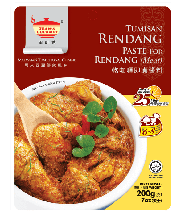 Tean's Gourmet 干咖喱酱料 200g 包装袋正面特写