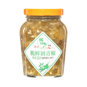 坛坛乡脆鲜剁青椒 210g 玻璃瓶装正面图，展示湖南特产青椒酱标签