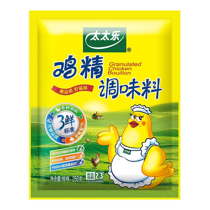 太太乐鸡味调味料 250g 包装正面图，展示品牌标识与产品净含量信息。
