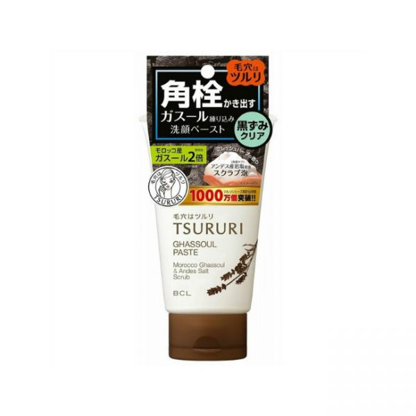 TSURURI 摩洛哥粘土去角质洗面乳正面包装图，展示产品瓶身设计与品牌标识