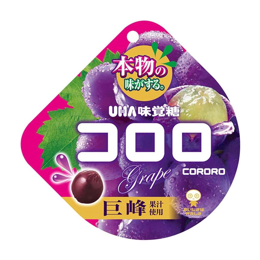 UHA味觉糖酷露露巨峰葡萄味软糖包装，紫色包装袋上印有饱满的葡萄图案和日文标识。
