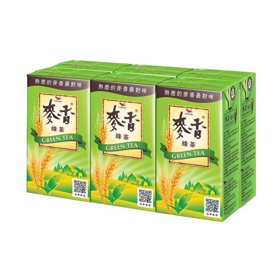 统一麦香绿茶300ml利乐包装六盒组展示