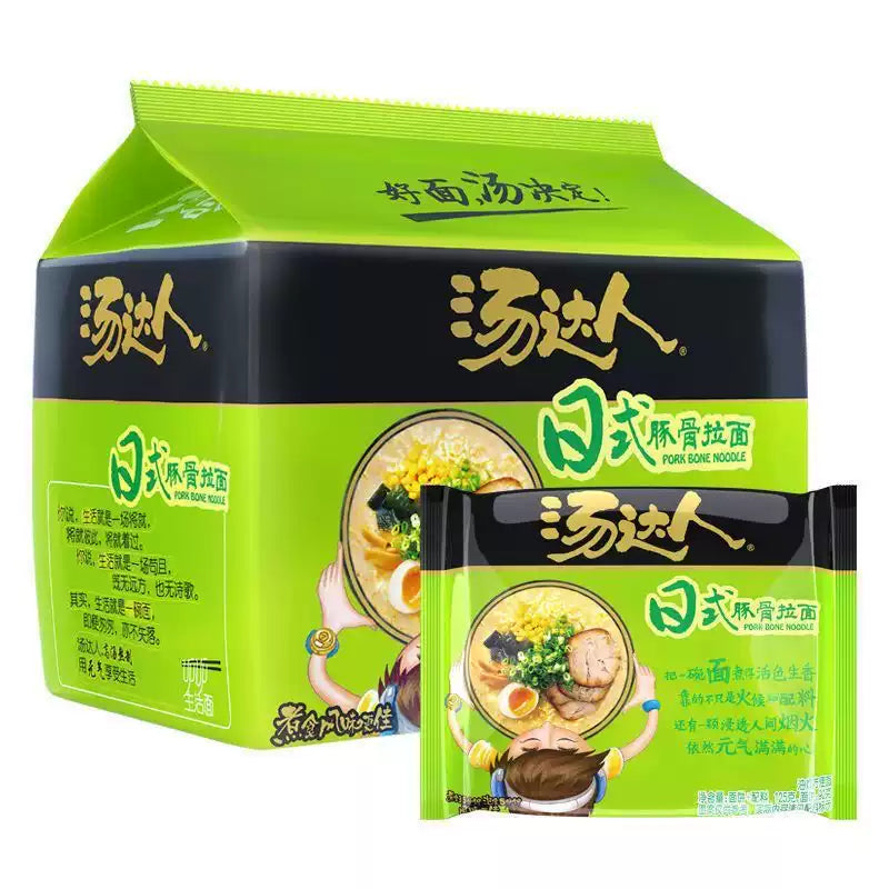 统一汤达人日式豚骨味袋装拉面，经典白汤醇厚鲜美，还原正宗日式拉面风味的小厨房首选。