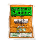长青五香豆干真空包装正面图，包装上印有五香豆干、Five Spice Bean Cake、220g 净含量及健康食品字样。