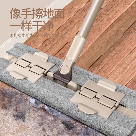 Universal 居家平板拖把套装正面图，包含拖把主体和两片替换布。