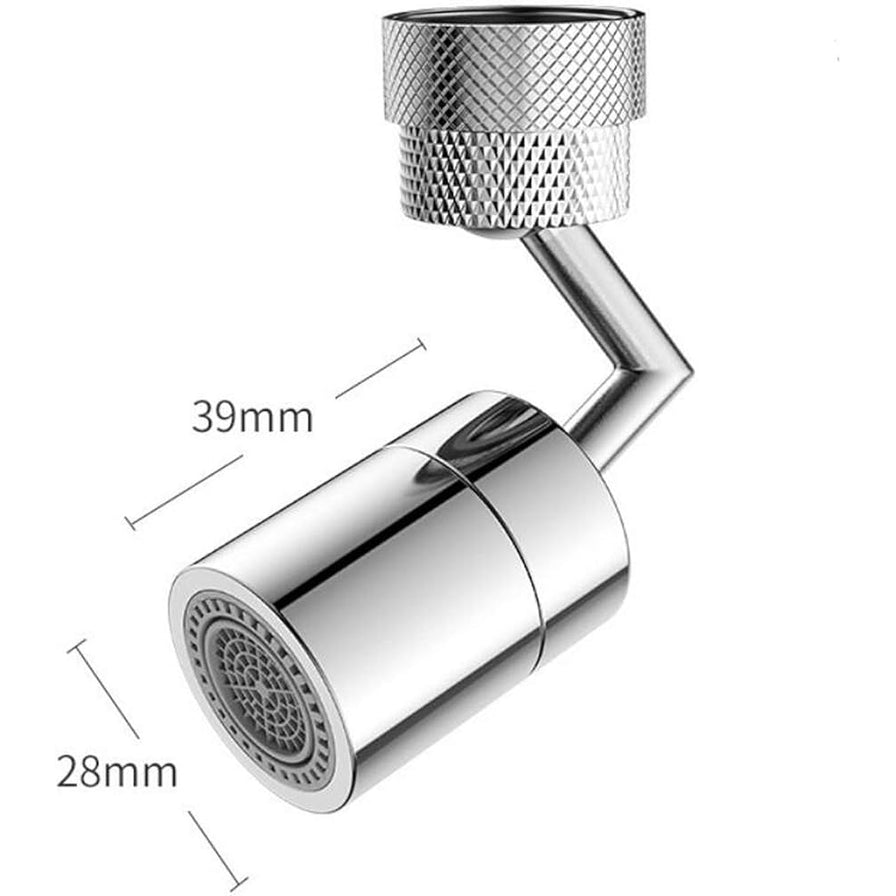 万向旋转水龙头起泡器尺寸标注图，显示出水口直径28mm，起泡器长度39mm。