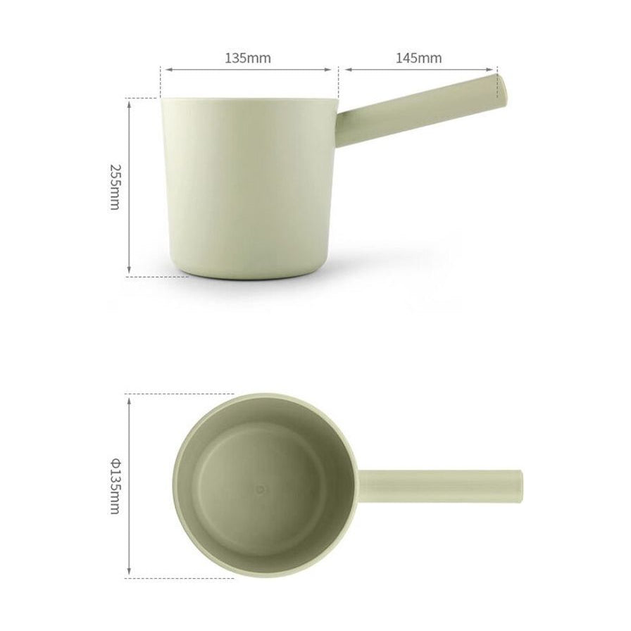 日系长柄水勺的尺寸标注图，显示总长255mm，勺口直径135mm，手柄长145mm。