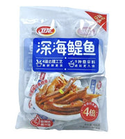 卫龙深海鳀鱼零食包装正面图，展示香辣与酱汁双味混合装及品牌标识