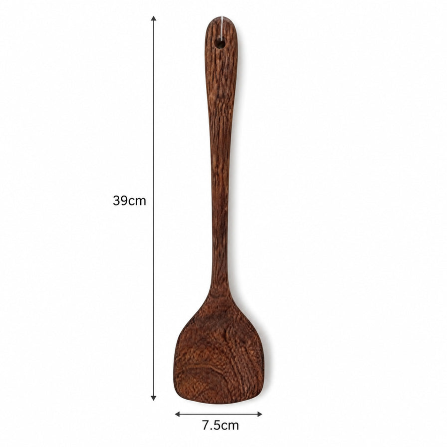 鸡翅木扁铲尺寸标注图，显示长度为39cm，铲头宽度为7.5cm。