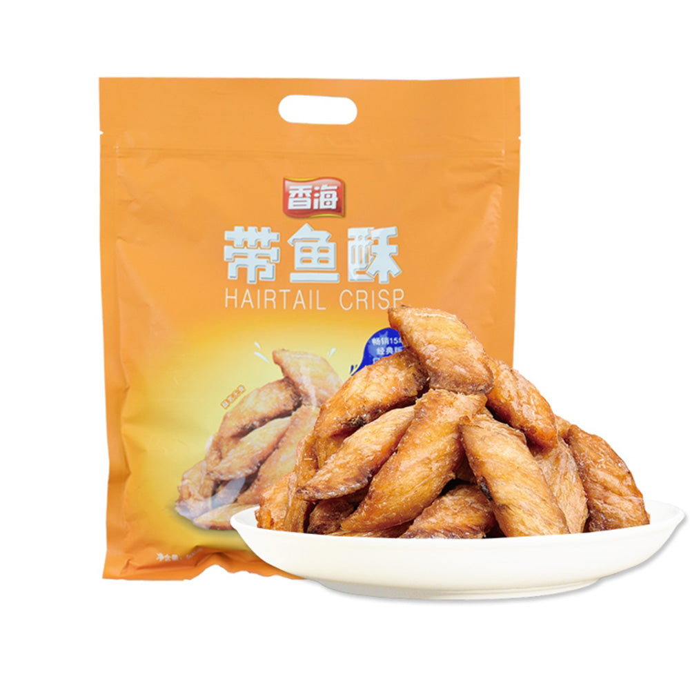 香海带鱼酥切片包装图，展示均匀切段的带鱼酥细节