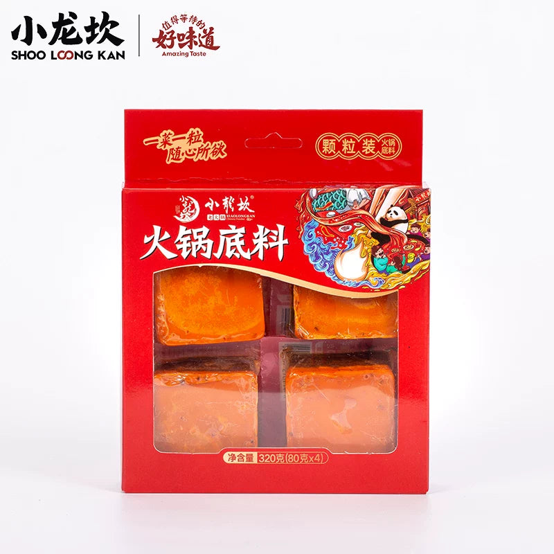 小龙坎牛油火锅底料 320g 四粒分块装正面包装图