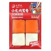 小龙坎鸳鸯火锅底料包装盒正面，内含独立小块装牛油与三鲜口味