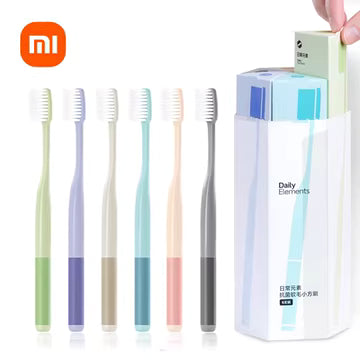小米 Daily Elements 抗菌软毛牙刷多色展示及独立包装盒外观