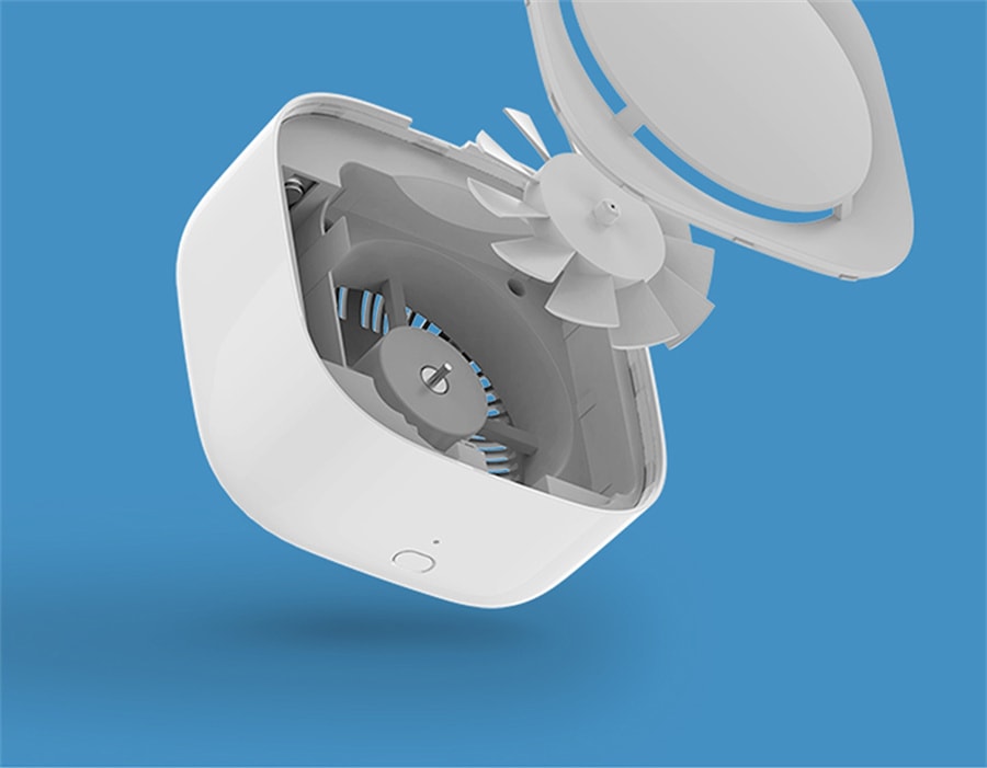 小米驱蚊器放置在木质床头柜上的生活场景图