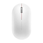 小米无线鼠标 Lite 2 白色款俯视图，展示极简设计、滚轮及 Designed by Xiaomi 字样。