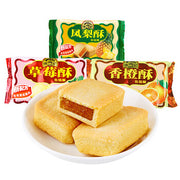 徐福记凤梨酥外包装盒正面展示，金色包装印有品牌和产品名称