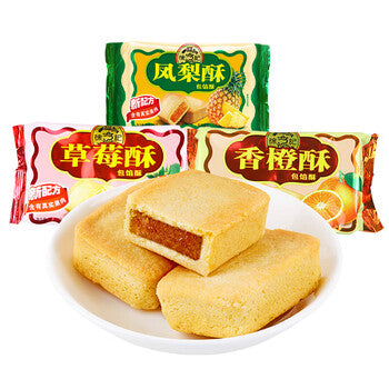徐福记凤梨酥外包装盒正面展示，金色包装印有品牌和产品名称