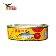 鹰金钱金奖豆豉鲮鱼 227g 单罐装正面图，红色铁罐包装清晰展示品牌与产品名称。