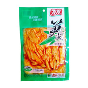 有友泡椒味笋尖包装正面图，透明包装展示内部鲜嫩笋尖，带有有友品牌标识和100克净含量说明。