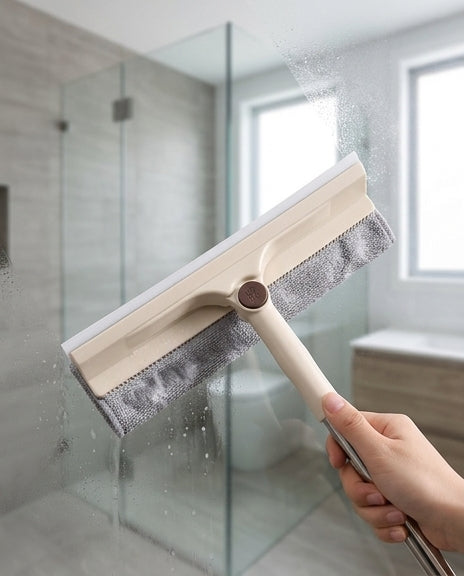 玻璃擦使用场景示意图，演示擦刮合一清洁窗户