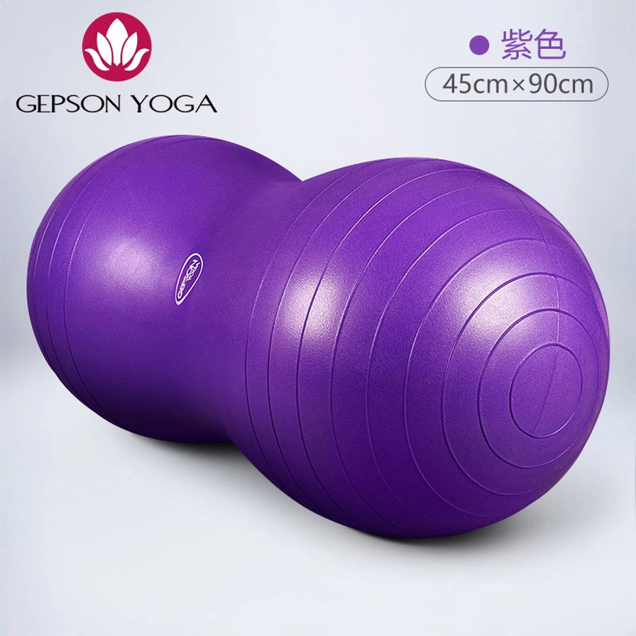 GEPSON YOGA 紫色花生健身球，右上角标注紫色及45cmx90cm尺寸规格。