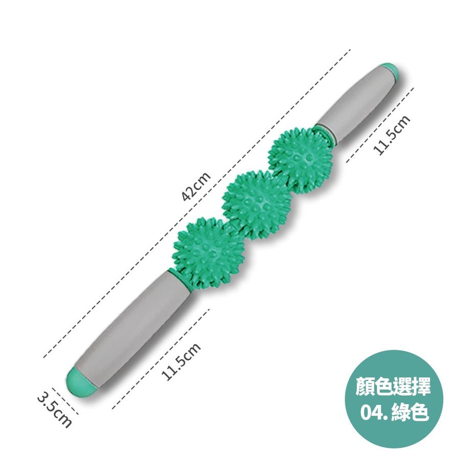 绿色三球按摩棒，带有尺寸标注线显示总长42cm及手柄长度，右下角有“颜色选择 04. 绿色”字样。