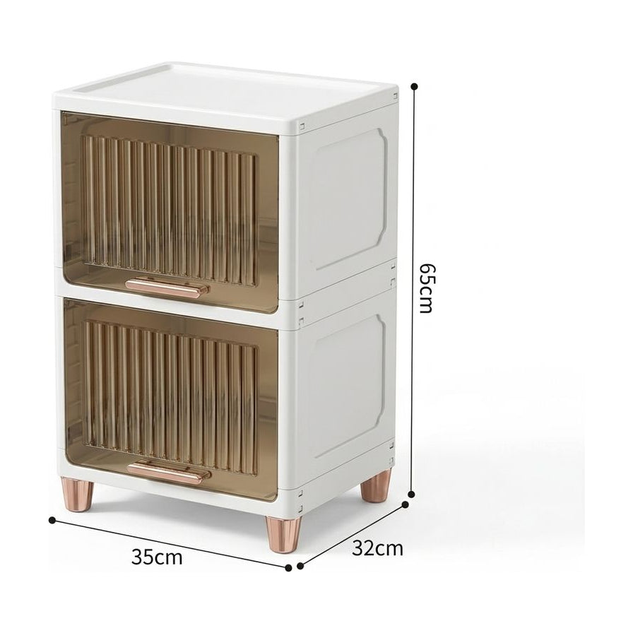 收纳柜尺寸示意图，标注宽 35cm、深 32cm、高 65cm 的三维数据。