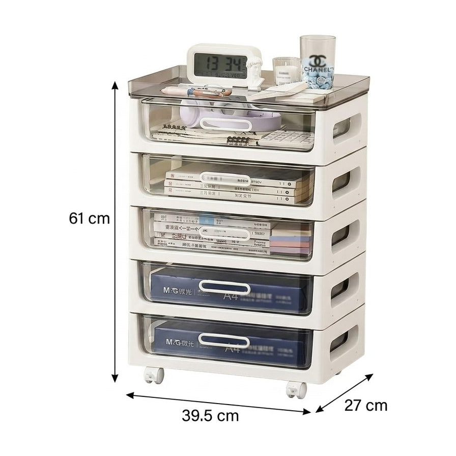 收纳柜尺寸示意图，标注了高度 61cm、宽度 39.5cm 和深度 27cm。
