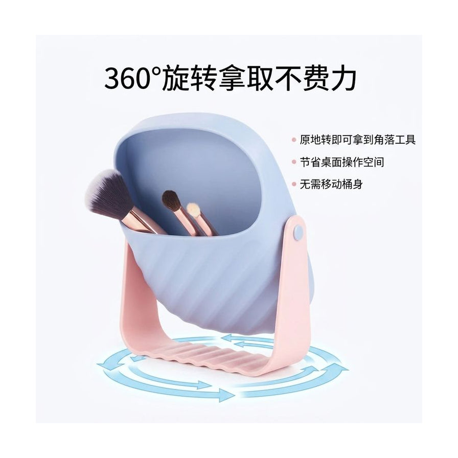展示 360 度旋转功能的营销图片，底部配有蓝色旋转箭头示意，并附有中文卖点文字。