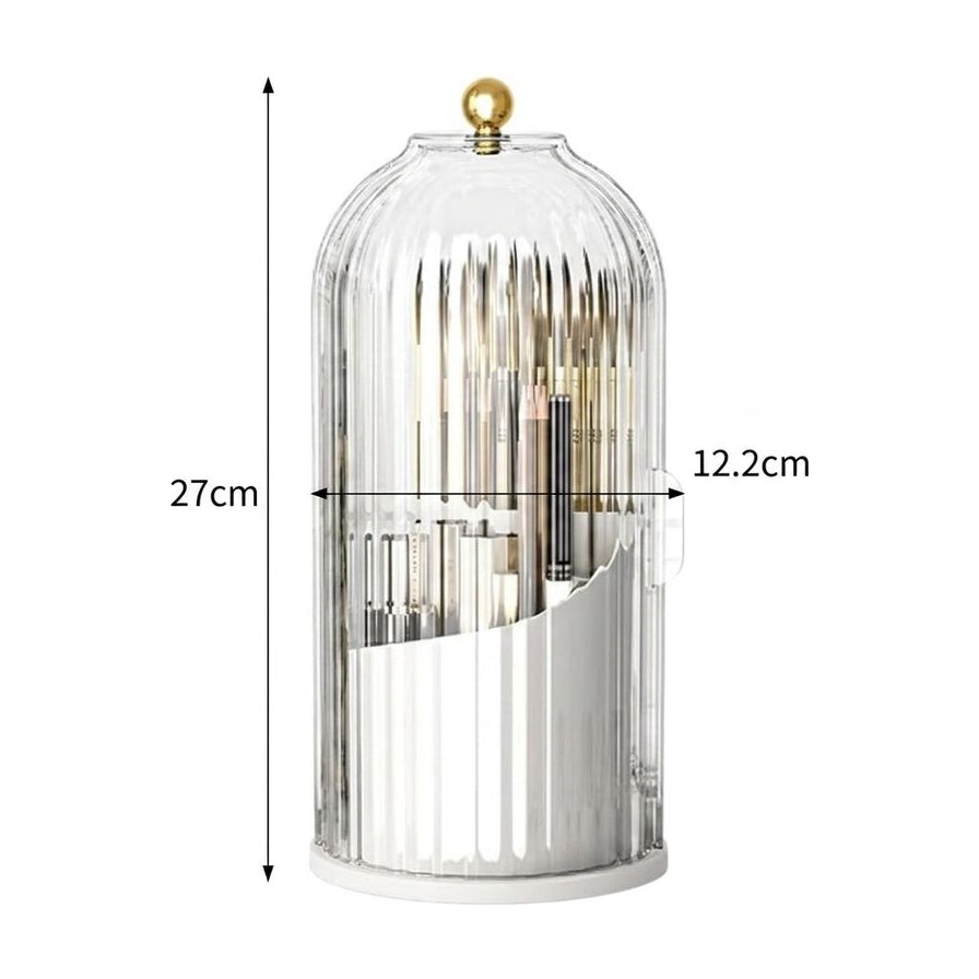 产品尺寸示意图，标注收纳盒高度为 27cm，直径为 12.2cm，展示具体规格数据。