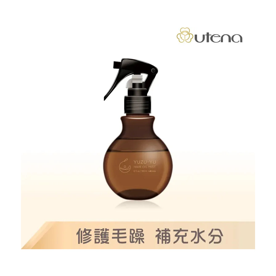 佑天兰护发精油喷雾产品图，底部带有中文宣传语“修护毛躁 补充水分”及品牌 Logo