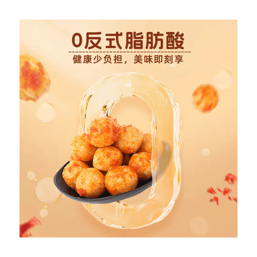 贤哥虎皮鸡蛋宣传图，黑色勺子盛放着多颗虎皮蛋，上方标有0反式脂肪酸的健康卖点文字。