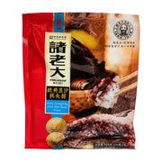 诸老大经典豆沙枕头粽400g包装正面图，展示品牌标志、经典豆沙口味说明及粽子实物展示。